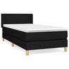 vidaXL Boxspringbett mit Matratze Schwarz 90x200 cm Stoff