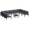 vidaXL Gartensofa-set 10 stk. Schwarz Stahl