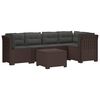 vidaXL 5-Sitzer Gartensofa mit Kissen Rattan-Look PP Braun