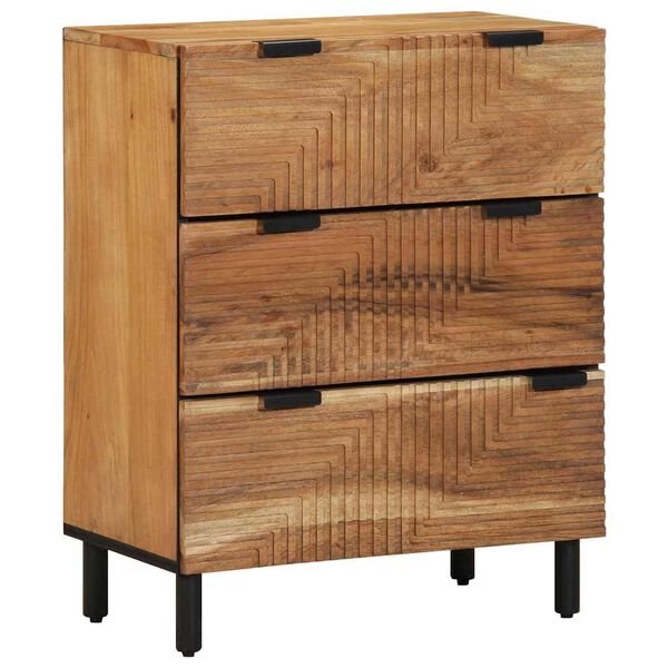 vidaXL Sideboard Set 2 pcs Natur 60 x 33,5 x 75 cm Massivholz Akazie