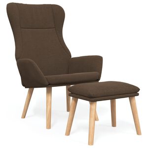vidaXL Relaxsessel mit Hocker Braun Stoff