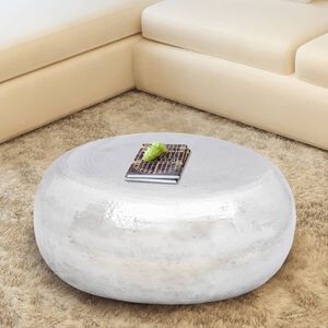 vidaXL Couchtisch aus geh&auml;mmertem Aluminium Silbern