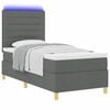 vidaXL LED Boxspringbett mit Matratze Dunkelgrau 100 x 200 cm Stoff