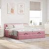 vidaXL Ottoman-Bett mit Matratzen & LEDs Rosa 200x200 cm Samt