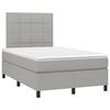 vidaXL Boxspringbett mit Matratze & LED Hellgrau 120x200 cm Stoff