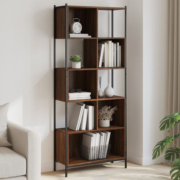 vidaXL B&uuml;cherregal Braun Eichen-Optik 72x28x172 cm Holzwerkstoff