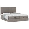 vidaXL Ottoman-Bett mit Matratzen Taupe 200x200 cm Stoff