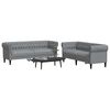 vidaXL Wohnzimmer Couch 2 pcs Hellgrau Stoff