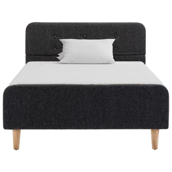 vidaXL Bettgestell Dunkelgrau Sackleinen 90x200 cm