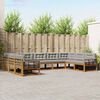 vidaXL Outdoor-Sofagarnitur mit Kissen 9 pcs Nat&uuml;rlich und Hellgrau