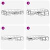 vidaXL Outdoor-Sofagarnitur mit Kissen 10 pcs Nat&uuml;rlich und Hellgrau