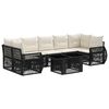 vidaXL Gartensofa-set 8 stk. Schwarz und Cremewei&szlig; Poly-Rattan