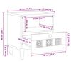 vidaXL Nachttisch Natur 40 x 33 x 46 cm Massivholz Mango
