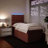 vidaXL Boxspringbett mit Matratze Rosa 100x200 cm Samt