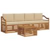 vidaXL Sofagarnituren 5 pcs Natur und Beige Massivholz Akazie