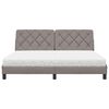 vidaXL Bett mit Matratze Taupe 180x200 cm Stoff