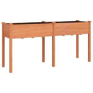 vidaXL Pflanzk&uuml;bel mit Einsatz Braun 161x45x76 cm Massivholz Tanne