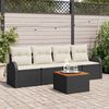 vidaXL Gartensofa-set mit Kissen 5 pcs Schwarz Poly-Rattan