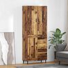 vidaXL Highboard mit Schubladen 2 pcs Altholz Engineered Wood und Glas