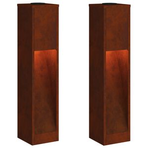 vidaXL Solar LED Wegeleuchte 2 stk. Warmes Wei&szlig; 18 x 18 x 80 cm