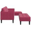vidaXL Sofa Set mit Kissen 2 pcs Weinrot Polyester