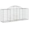 vidaXL Gabione mit Hochbogen 200x50x80/100 cm Verzinktes Eisen