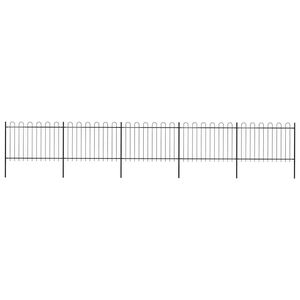 vidaXL Gartenzaun mit Rundbogen Stahl 838 x 120 cm Schwarz