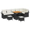 vidaXL Garten-Sofa-Set mit Kissen mit Speicher 9 pcs Schwarz und Creme