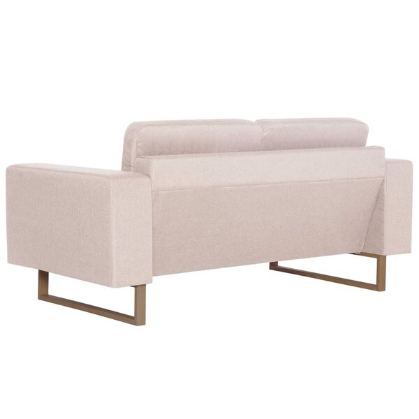 vidaXL 2-Sitzer-Sofa Stoff Cremeweiß