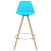 vidaXL Barhocker 4 Stk. Blau PP und Massivholz Buche