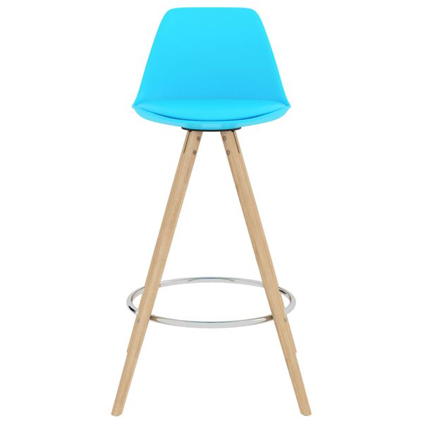 vidaXL Barhocker 4 Stk. Blau PP und Massivholz Buche