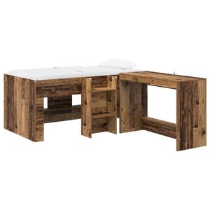 vidaXL Hochbett mit Schreibtisch f&uuml;r Kinder 2 Stk. Altholz