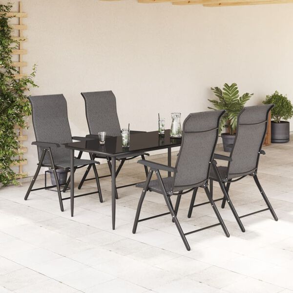 vidaXL Gartenst&uuml;hle 4 Stk. Klappbar Grau Poly Rattan