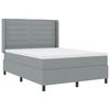 vidaXL LED Boxspringbett mit Matratze Hellgrau 140 x 190 cm Stoff