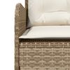 vidaXL 2-tlg. Garten-Sofagarnitur mit Kissen Beige Poly Rattan