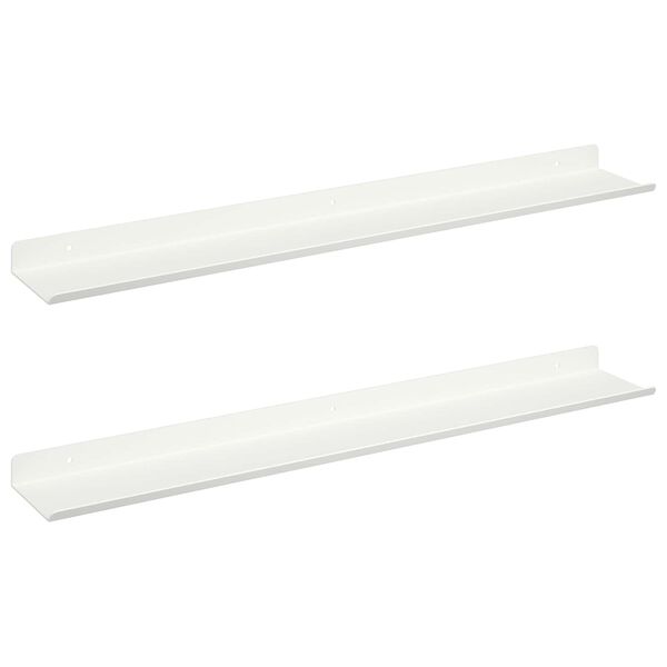 vidaXL Schwebendes Regal 2 pcs Wei&szlig; 60 x 8,5 x 2,5 cm Stahl