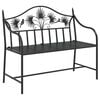 vidaXL Gartenbank Schwarz 104 x 52,5 x 89 cm Stahl