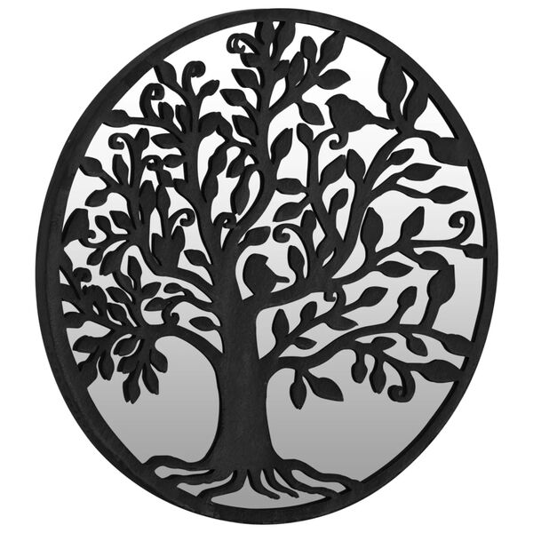 vidaXL Spiegel Schwarz 60x2,5 cm Eisen Rund f&uuml;r den Innenbereich