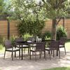 vidaXL Garten Essgruppe 7 pcs Braun und Schwarz PE-Rattan