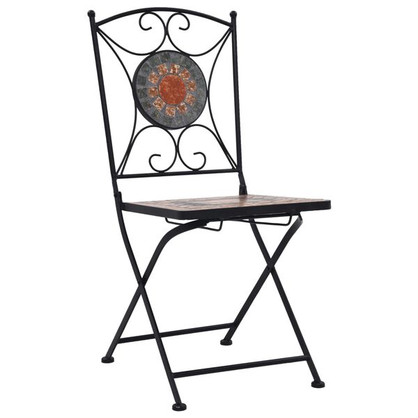 vidaXL 3-tlg. Bistro-Set Mosaik Keramik Orange / Grau