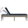 vidaXL Sonnenliege mit Auflage Grau 55x200x44 cm Poly Rattan
