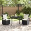 vidaXL Garten Essgruppe 3 pcs Schwarz Poly-Rattan