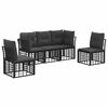 vidaXL Outdoor-Sofagarnitur Schwarz Polyester
