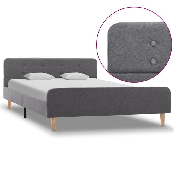 vidaXL Bettgestell Hellgrau Stoff 120x200 cm