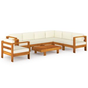 vidaXL 8-teiliges Garten-Lounge-Set mit Kissen 100 x 60 cm Akazienholz