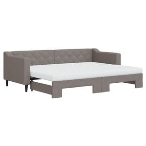 vidaXL Tagesbett Ausziehbar mit Matratzen Taupe 80x200 cm Stoff