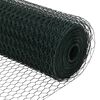vidaXL Zaun mit Pfosten Grün 0,4 x 25 m PVC-beschichteter Stahl