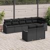 vidaXL Gartensofa-set 8 pcs Schwarz Poly-Rattan