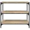 vidaXL B&uuml;cherregal Sonoma-Eiche 80x33x70,5 cm Holzwerkstoff und Stahl