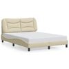 vidaXL Bettgestell ohne Matratze "Hvar" Creme 140x190 cm Stoff